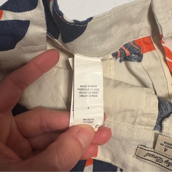 Lucky Brand Leaf Print Women Shorts - Orange and Navy - Picture 9 of 9